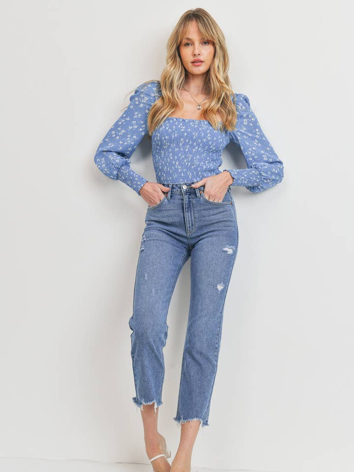 JP174 - MED - Alto Direito com Detalhe Bainha por atacado de Just USA Jeans