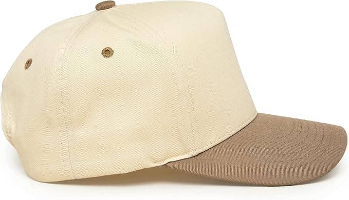 Funky Junque - Wholesale Baseball Cap - Unisex - Two Tone Vintage Snapback Hat - Khaki/Beige3