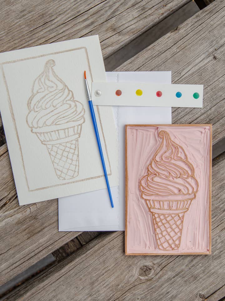 Kit de cartões de arte em aquarela com casquinha de gelado DIY 5X7 por atacado de Ashes & Arbor