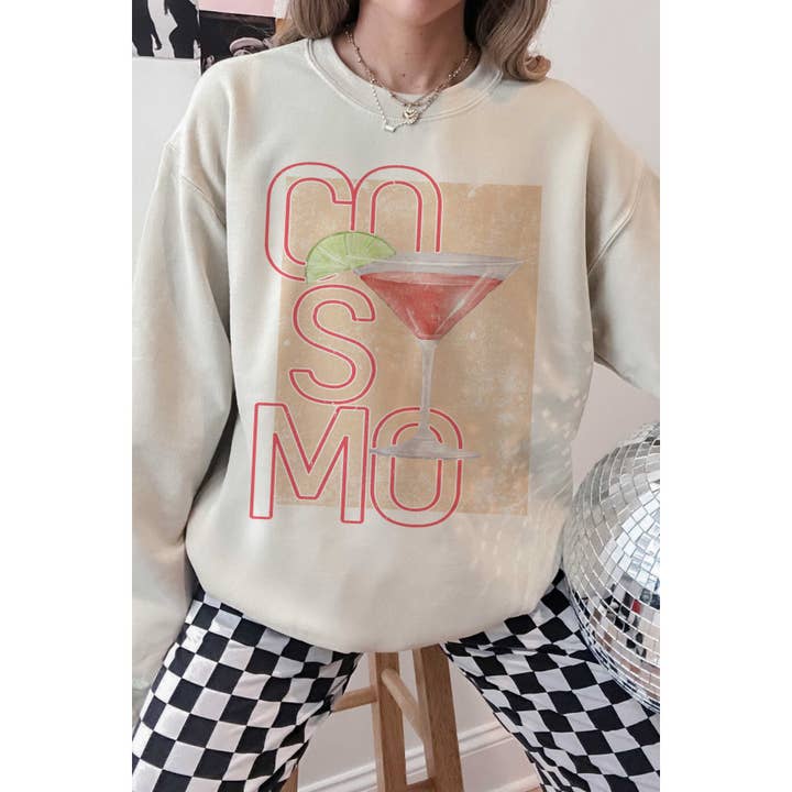 COSMO COCKTAIL Oversized Graphic Sweatshirt for wholesale by A. BLUSH CO