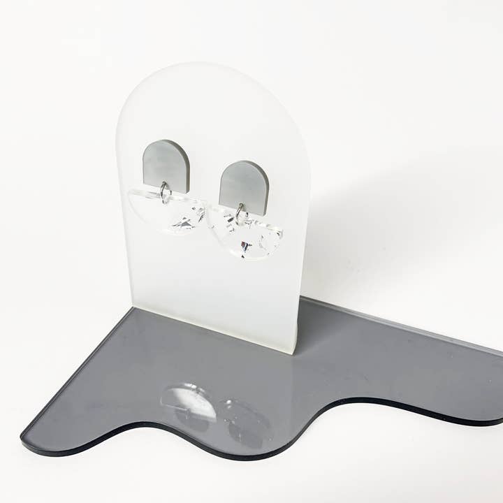 mimimono - Wholesale Stud/Post Earrings - Recycled plastic earrings SILVER SPECKLE2