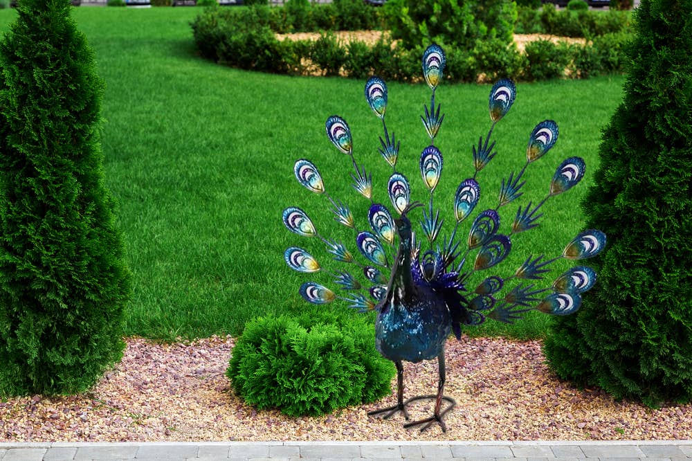 Three Star IM/EX Inc. - Wholesale Decorative Figurine - 23X21 PEACOCK WITH HEAD FRONT3