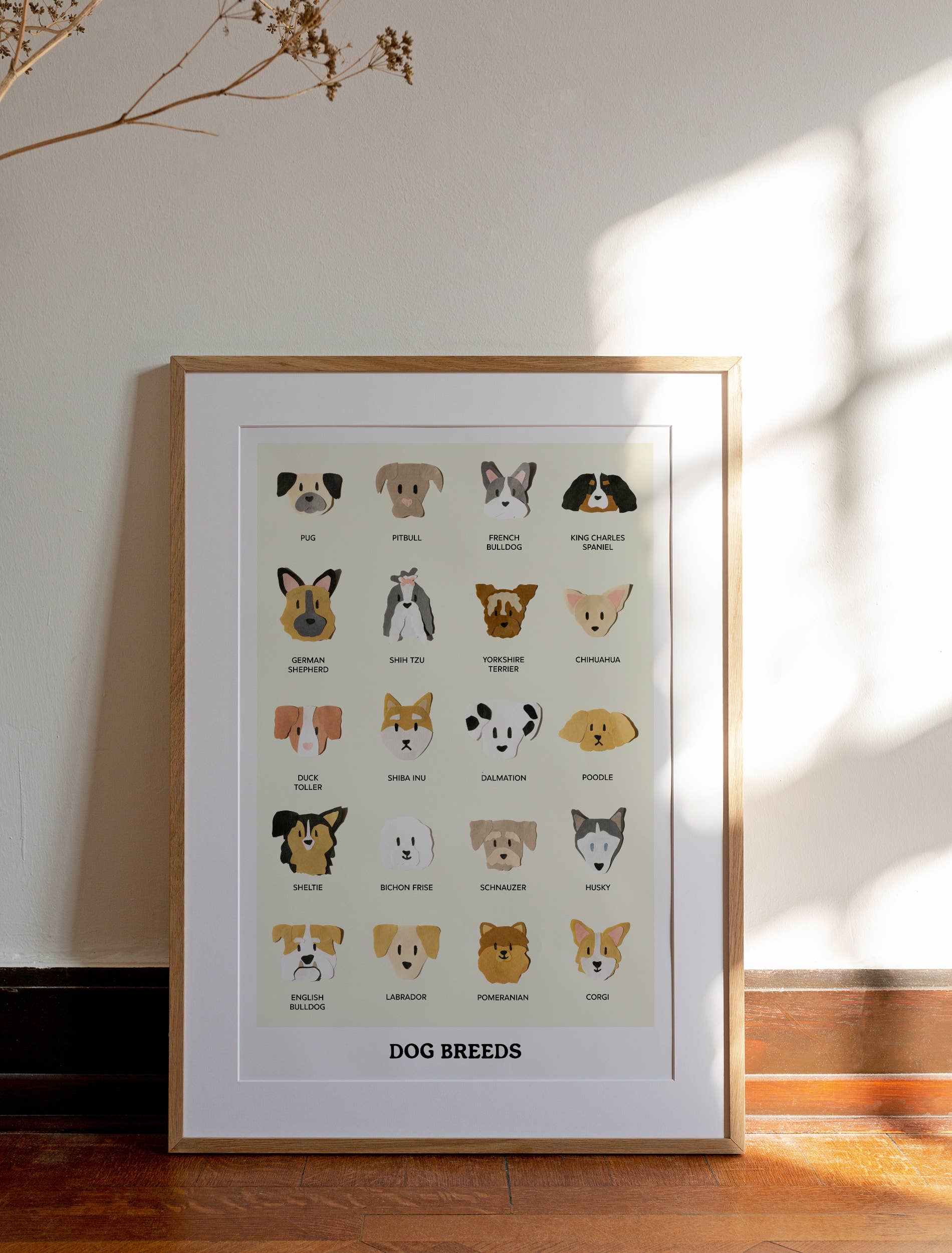 Neets - Wholesale Poster - Dog Breeds Cut Paper Illustrated Poster1