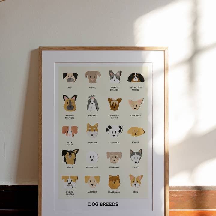 Neets - Wholesale Poster - Dog Breeds Cut Paper Illustrated Poster1