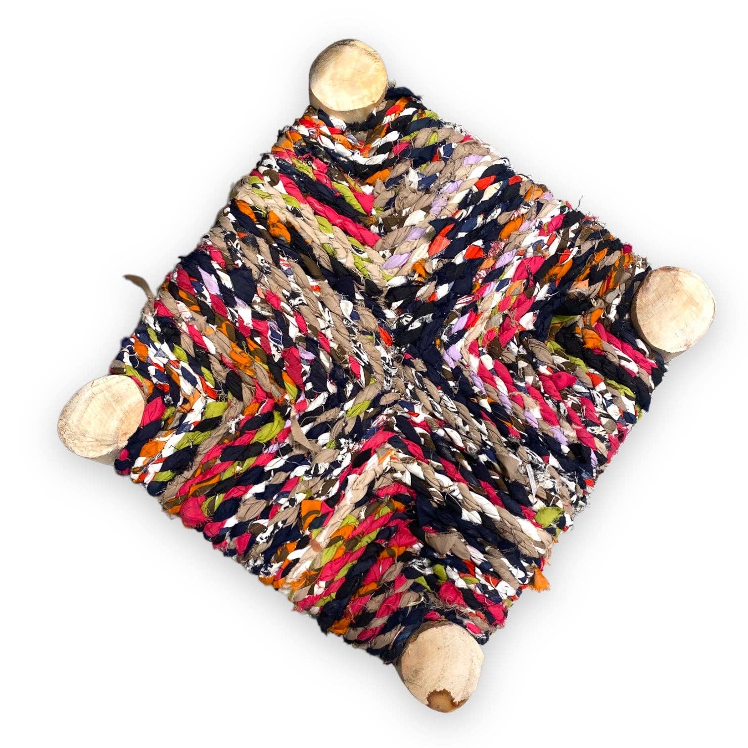 SOUK in the CITY - Wholesale Stool - Boucherouite Stools (set of 2)8