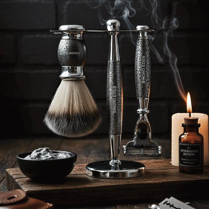 Sword Edge Premium Mach 3 compatible shaving set "Greyson" for wholesale by Sword Edge