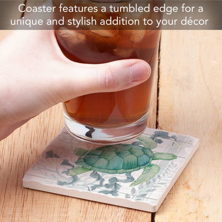 CounterArt/Highland Home/Thirstystone - Vendita all'ingrosso Sottobicchiere - Sottobicchiere singolo assorbente Beach Therapy Turtle3
