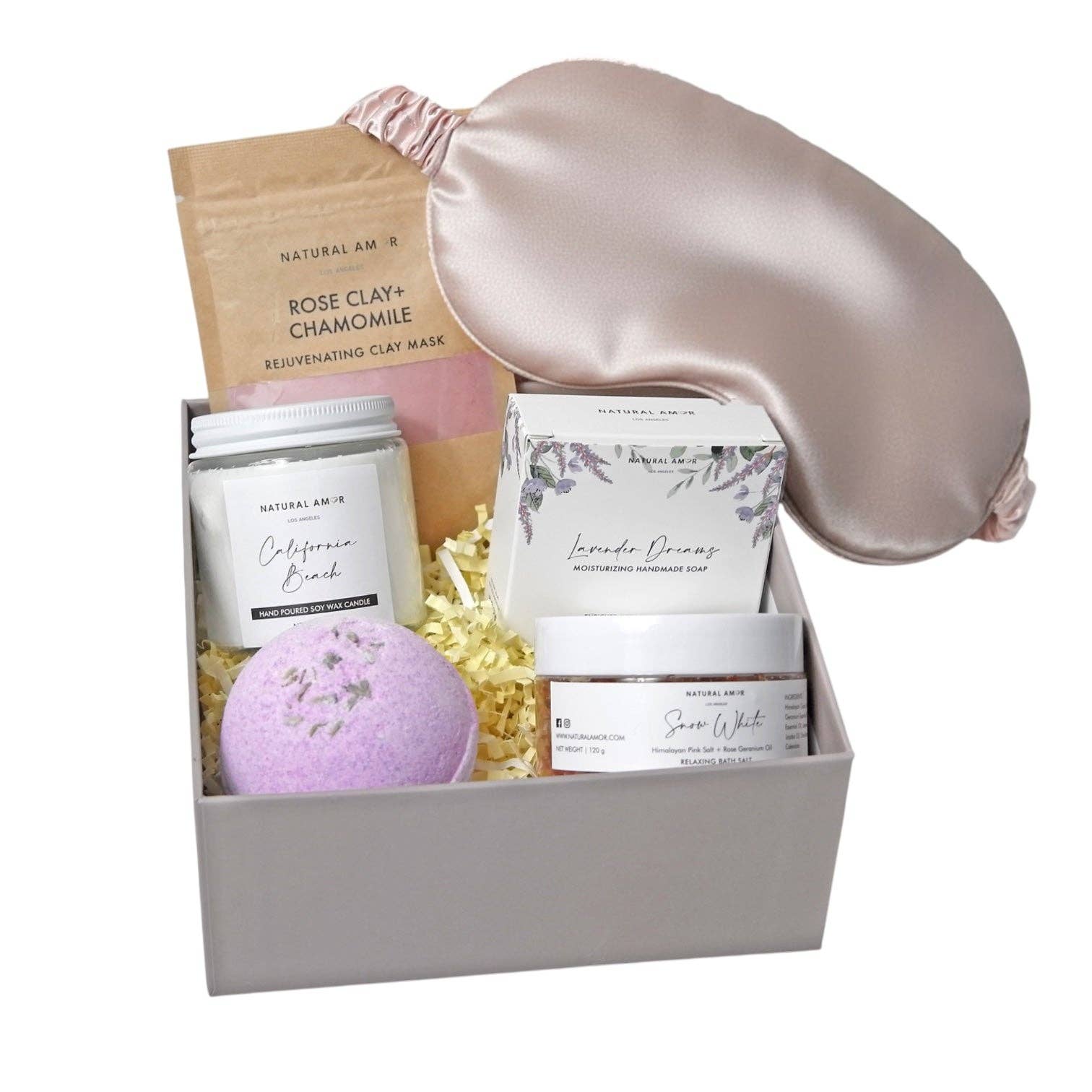 Natural Amor LLC - Wholesale Bath & Body Set - Relaxation Spa Gift Set with Candle, Soap, Bath Bomb2