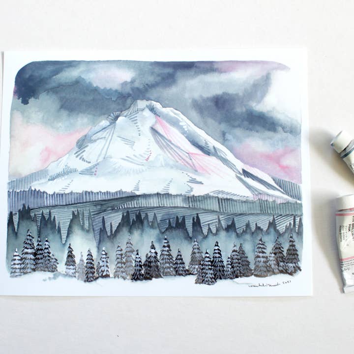 8x10" Mt Hood Art Print for wholesale by michele maule