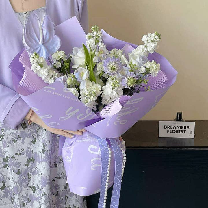 Papier d'emballage à fleurs I like you Neon Colors (20 feuilles/sac) pour la vente par Elegant Design Supply