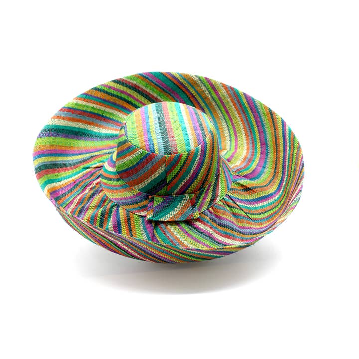 Shebobo - Wholesale Straw hat – women's - Monica 5" & 7" Wide Brim Stripe Packable Straw Sun Hats16