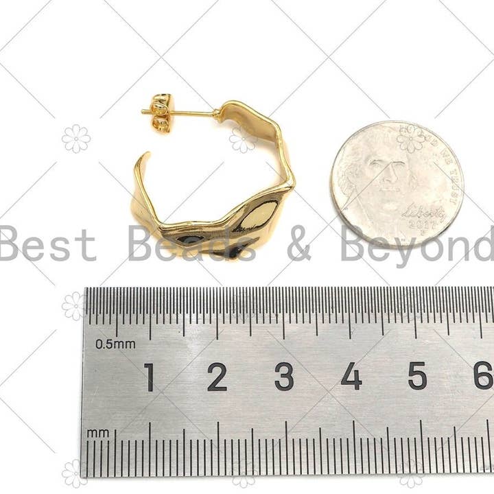 BestBeads&Beyond - Wholesale Hoop Earrings - Textured Twisted Hoop Earrings, Bold Gold Hoop Earrings, Chunky Earrings, Statement Hoops, Gold Hoops Earring, Minimal earrings,sku#EF06