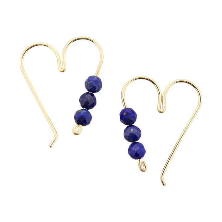 Open Heart Lapis Earrings for wholesale by Soul Stonz