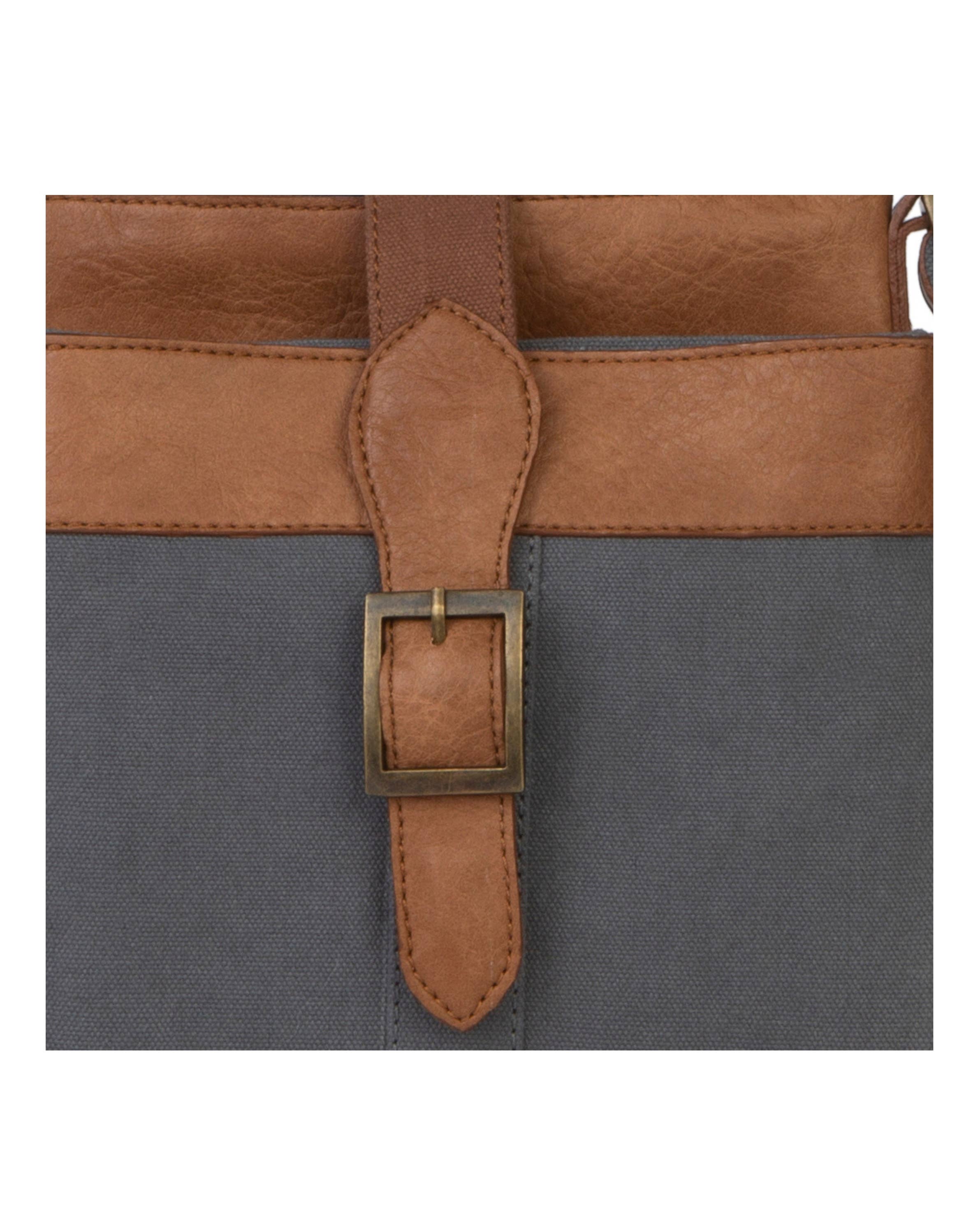 Mona B. - Wholesale Crossbody Bag - Women's - Intermix Up-Cycled Canvas Women's Crossbody Bag - Ash3