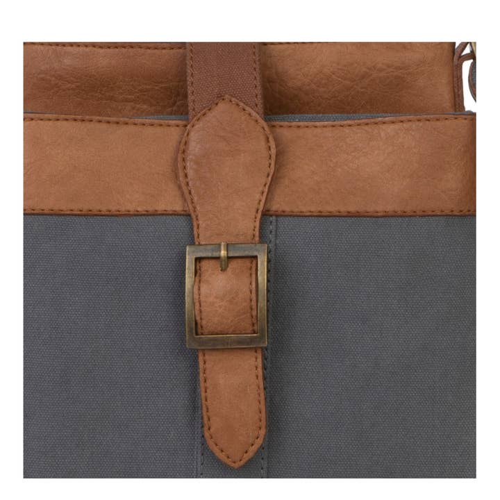 Mona B. - Wholesale Crossbody Bag - Women's - Intermix Up-Cycled Canvas Women's Crossbody Bag - Ash3
