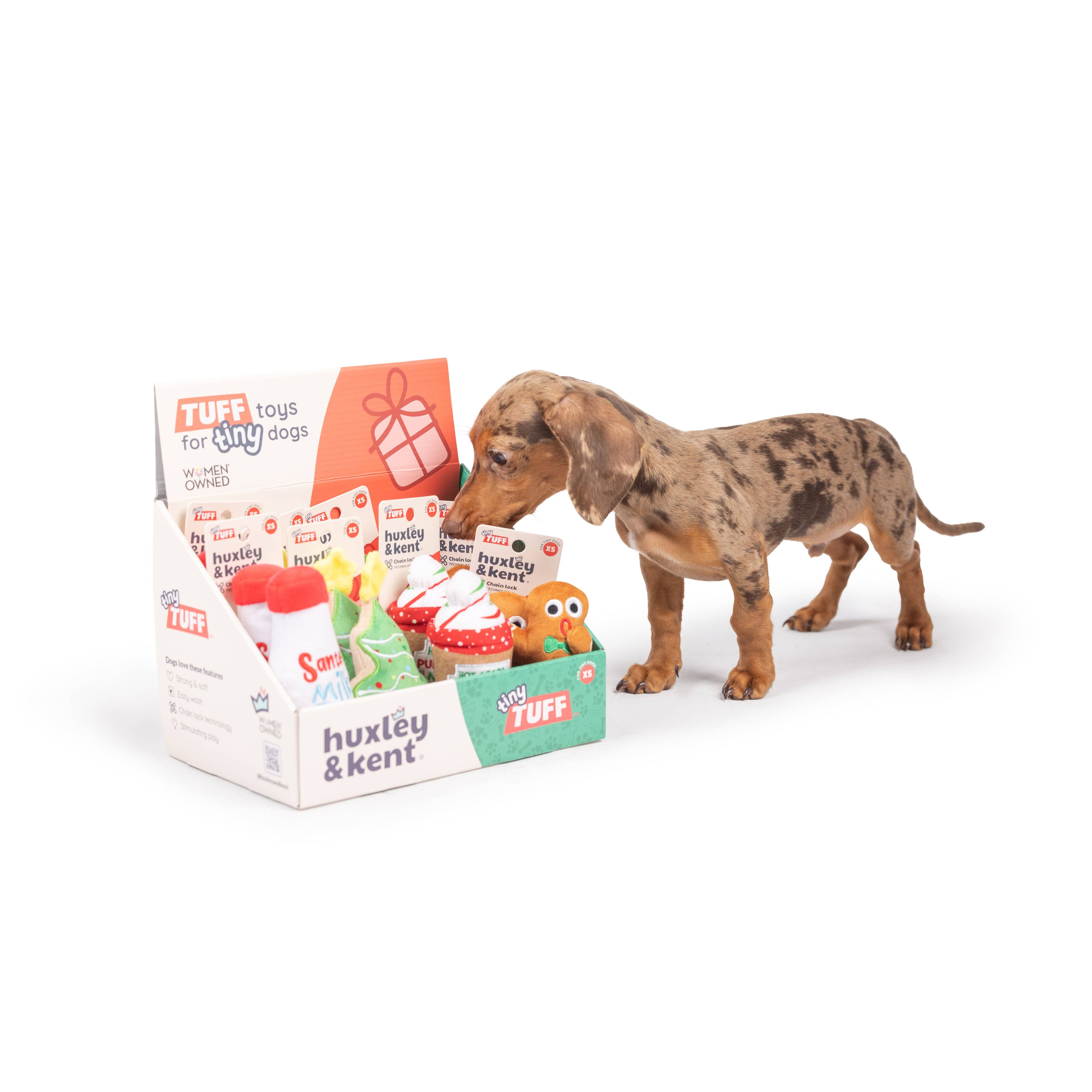 Huxley & Kent - Wholesale Pet Plush Toy - Dog - Tiny Tuff Pop Box Christmas Treats (12 PCS)2