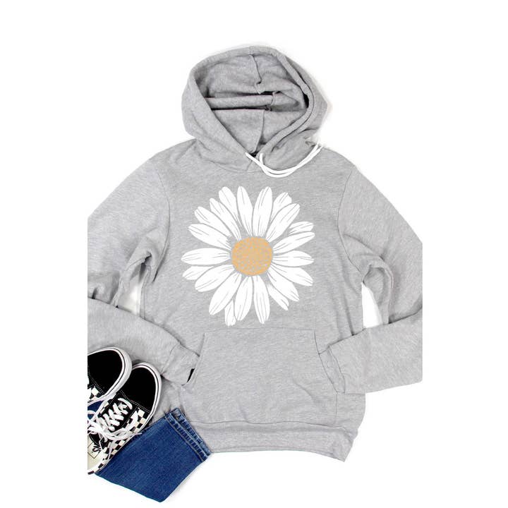 Sweat à capuche Daisy Flower Spring Floral Summer Blossom pour la vente par Kissed Apparel
