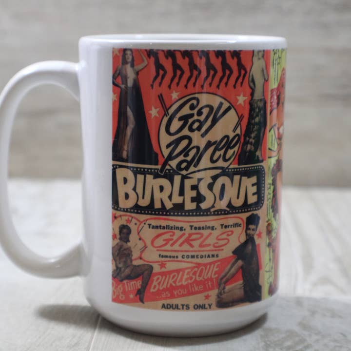Vintage Gay Paree Burlesque //15 oz. Ceramic Mug for wholesale by Raven Design