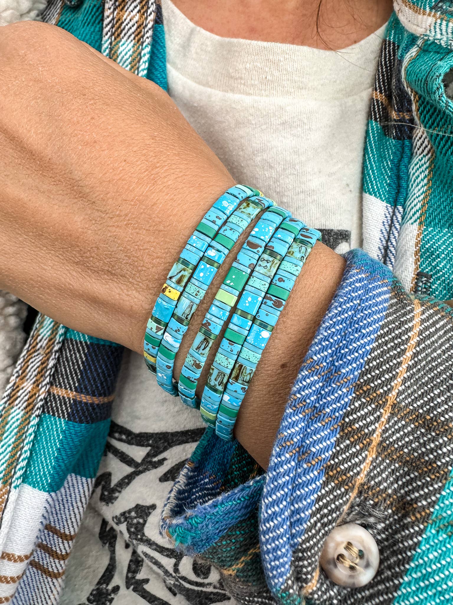 Born to Rock Jewelry - Wholesale Beaded Bracelet - Pacific Ocean - stackable stretch bracelet4