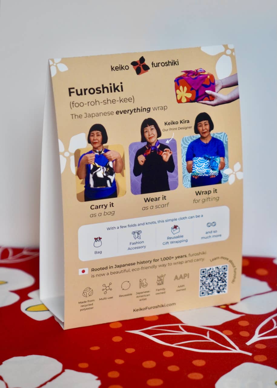 Keiko Furoshiki - Wholesale Flat Wrap - Furoshiki Reusable Japanese Fabric Gift Wrap Ichimatsu9
