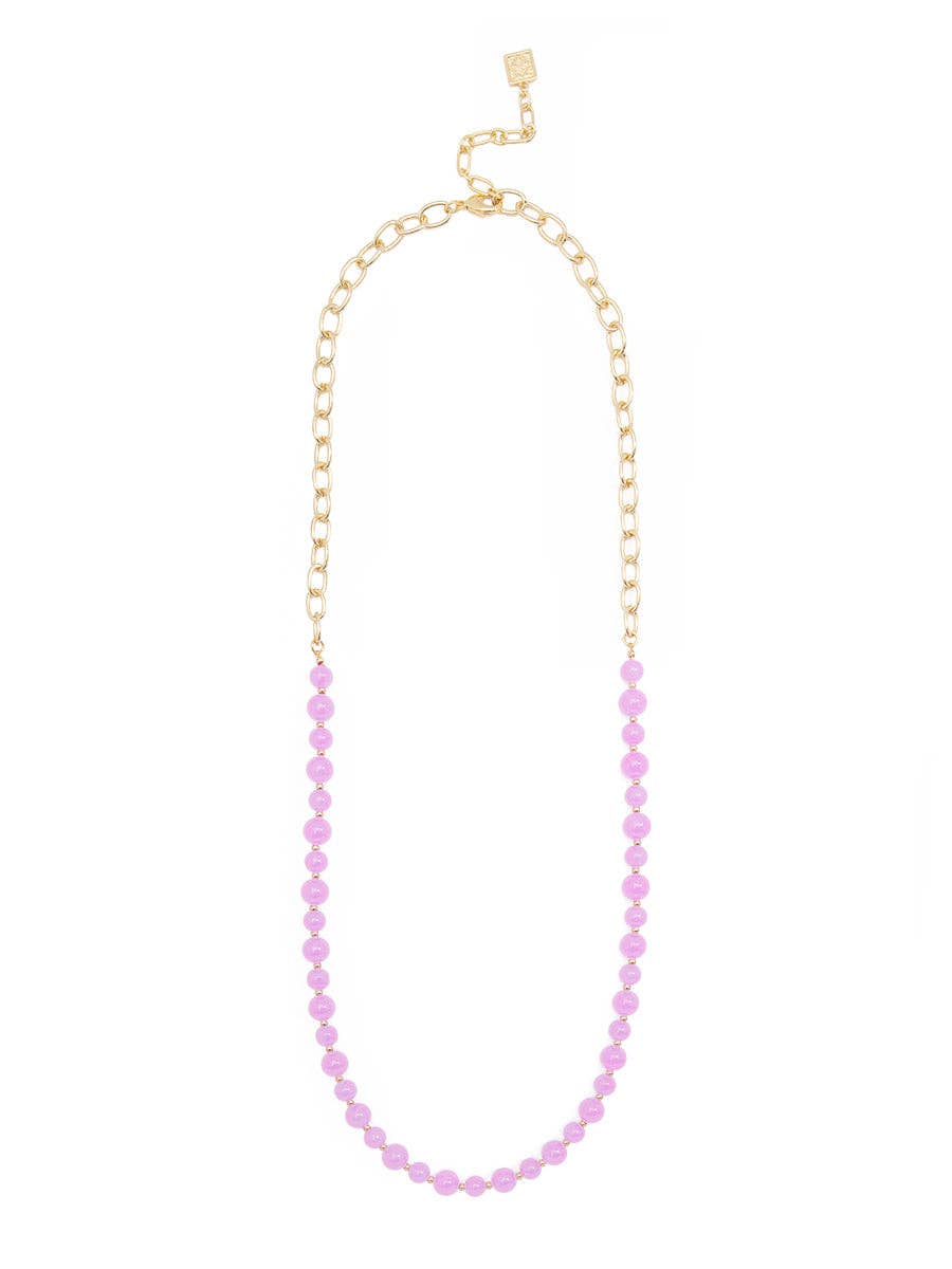 ZENZII Jewelry - Wholesale Beaded/Pearl Necklace - Mixed Glass Bead & Links Long Necklace12