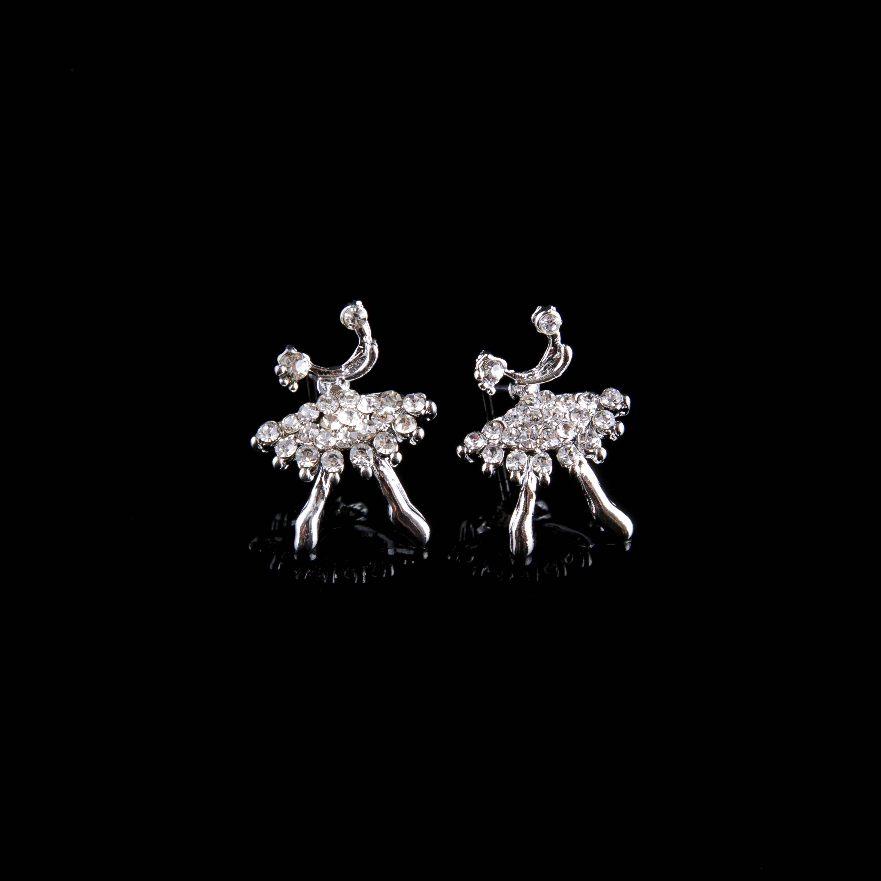 Mad Ally - Wholesale Stud/post earrings - Diamante Ballerina Earrings