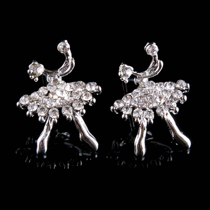 Mad Ally - Wholesale Stud/post earrings - Diamante Ballerina Earrings0