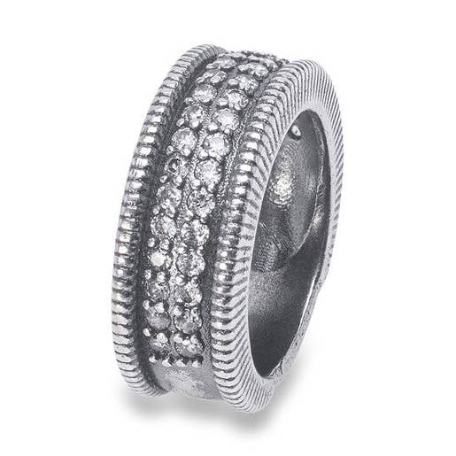 925 Silver Ring with White Zirconia for wholesale by PLATADEPALO