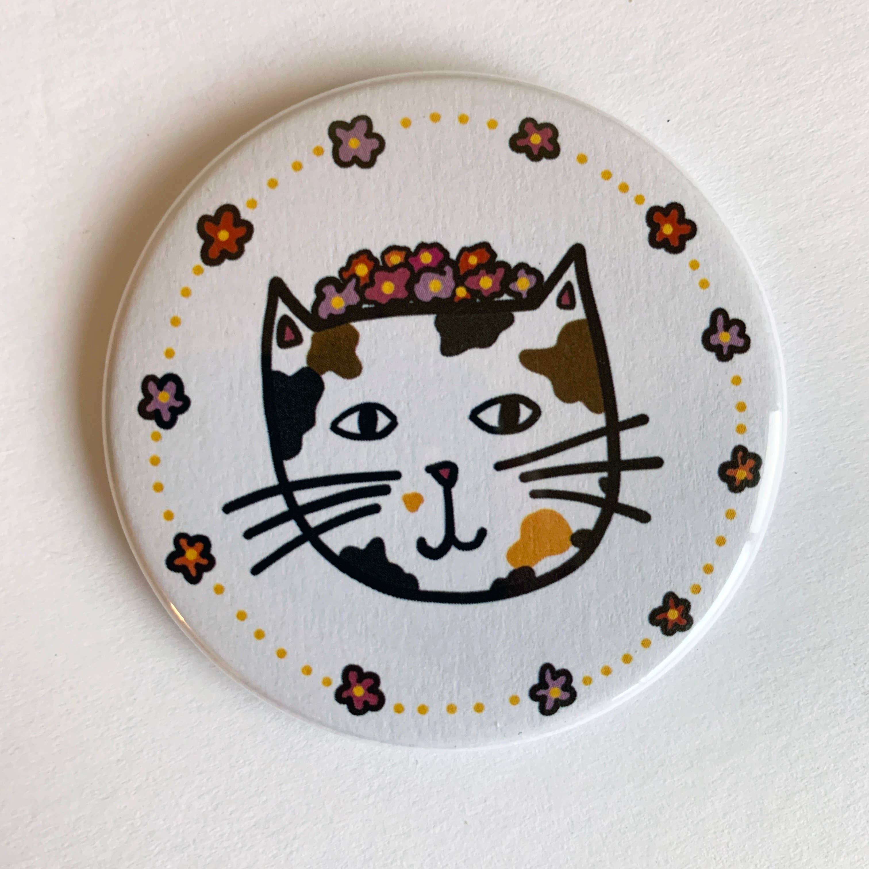 Made by Nilina – Engroshandel Kompaktspejl – Fancy kat lomme spejl - 2,25 inches4