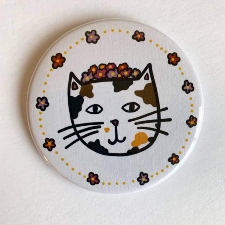 Made by Nilina – Engroshandel Kompaktspejl – Fancy kat lomme spejl - 2,25 inches4