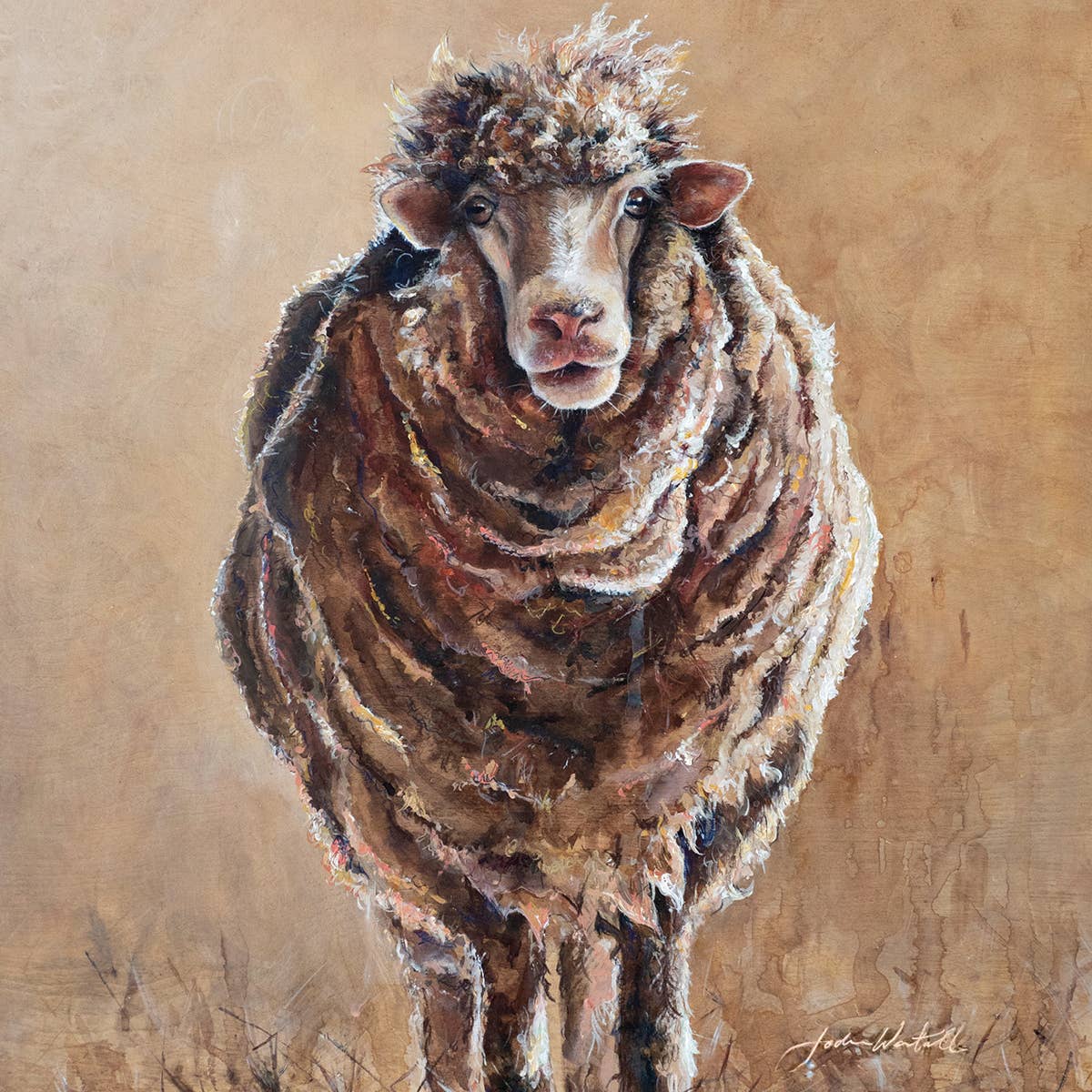 Jodie Westall Art - Venta al por mayor Tarjetas de felicitación - Tarjeta de felicitación de Kevin the Sheep1