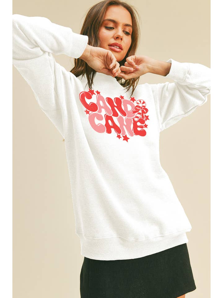 Honestee – wholesale Sweatshirt – Women's – Candy Cane Long Sleeve Sweatshirt7