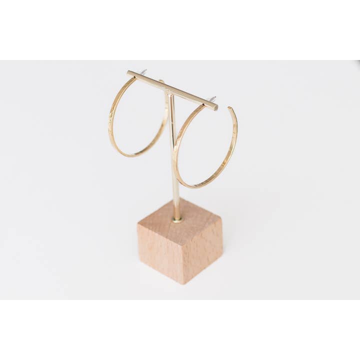 Leslie Curtis Jewelry Designs - Wholesale Hoop Earrings - Brigitte - Hammered gold hoops 2"