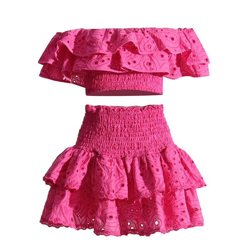 Productseeker - Wholesale Top & Skirt Set - Women's - SET044 Women Ruffle Skirt Set Mini Skirt37