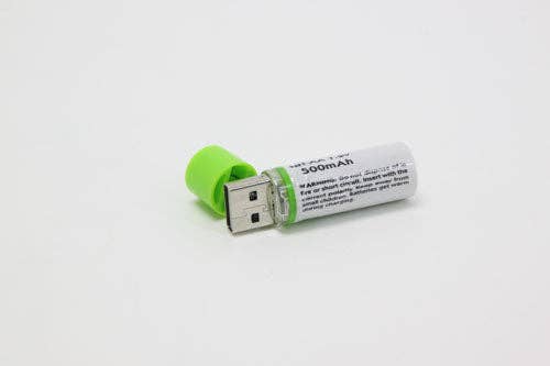 FIXTUREDISPLAYS - Wholesale Portable Charger - 4 Packs Built in USB Cell AA Rechargable Battery 1.2V 500MAH 16079 4PK4