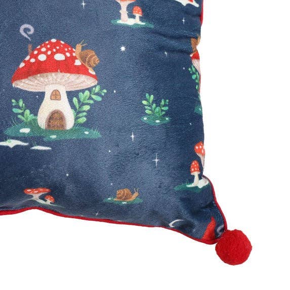 Something Different Wholesale - Wholesale Throw/Decorative Pillow - 35cm Square Gnome Print Cushion with Pom Poms4