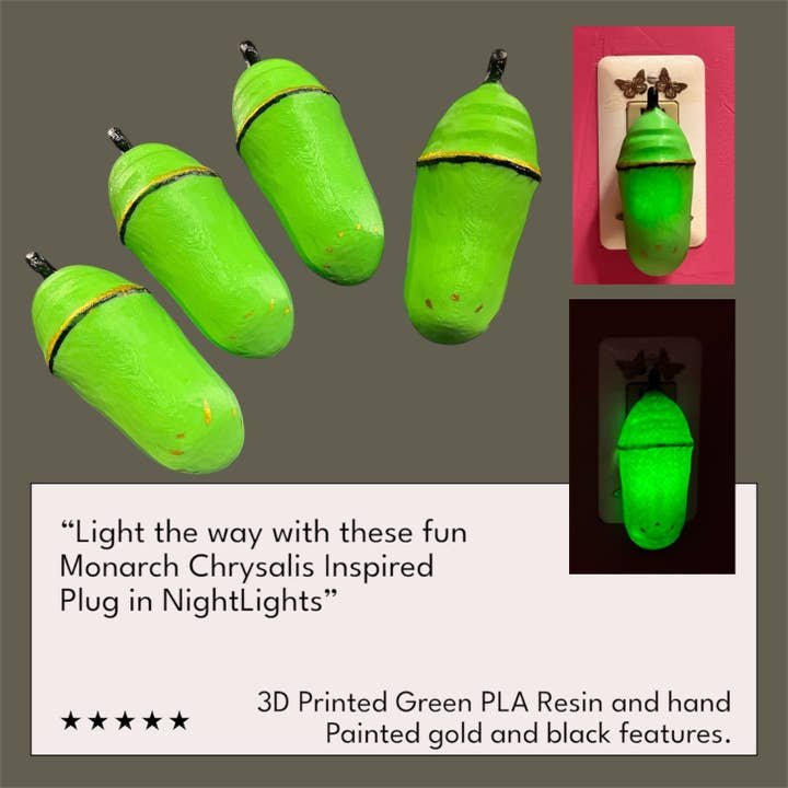 Luz nocturna crisálida de monarca para venta al por mayor de Inspired Passion Productions,LLC