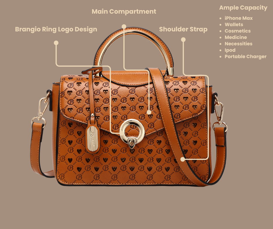 Brangio (Italy) Company Inc. - Vente Sac à bandoulière – femme - Sac bandoulière monogramme luxe Brangio Italie9