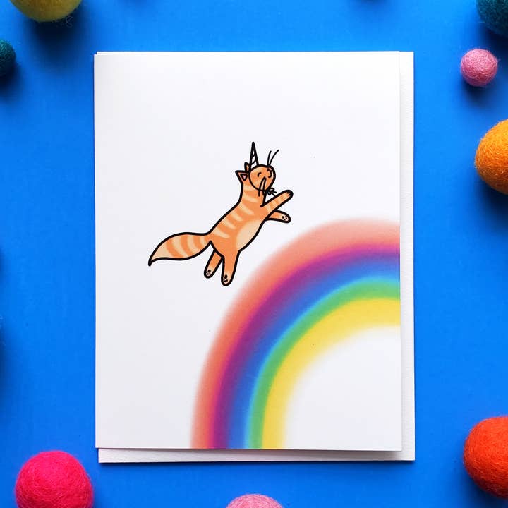 Shawna Smyth Studio - Vendita all'ingrosso Biglietti di auguri - Biglietto di auguri ecologico a forma di gatto con motivo «Happy Cute»1