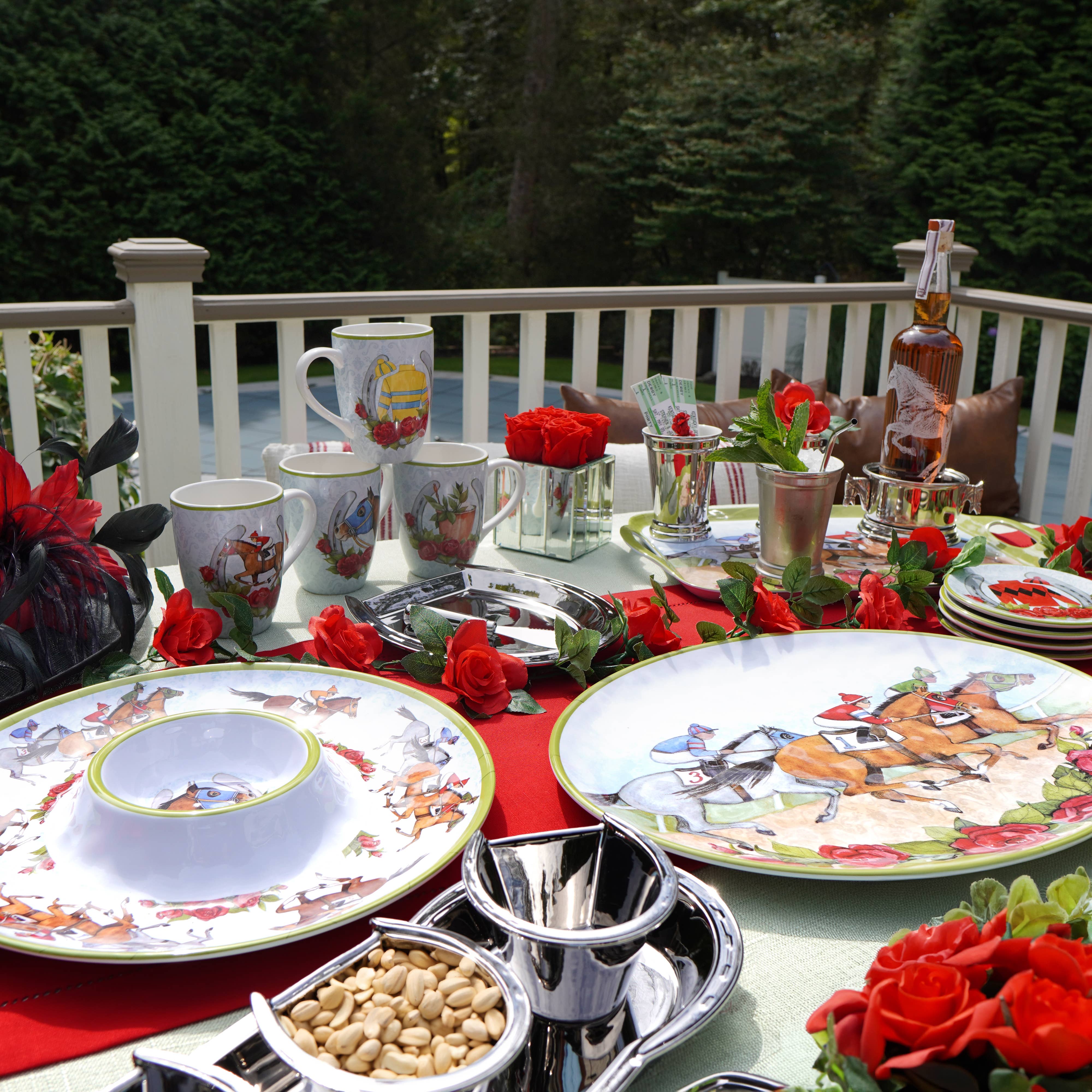 Certified International - Wholesale Condiment/Dip Bowl - Day at the Races Melamine Chip & Dip 14.54