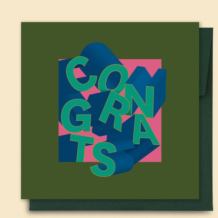 Dimensional Congrats Green Card - Wholesale for wholesale by Papernest