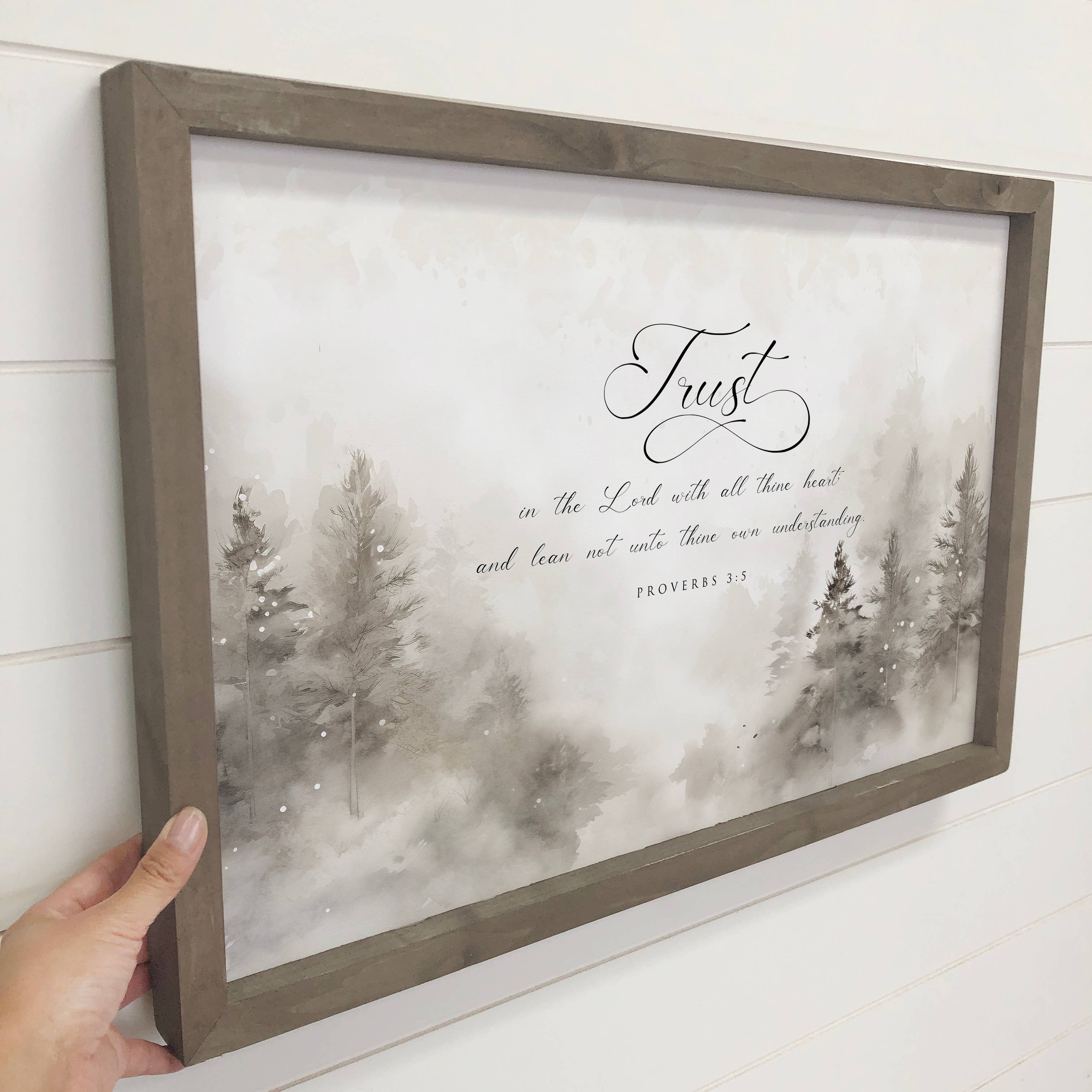 Hangout Home - Wholesale Art Print - Trust In The Lord - Scripture Canvas Art - Wood Framed Decor1