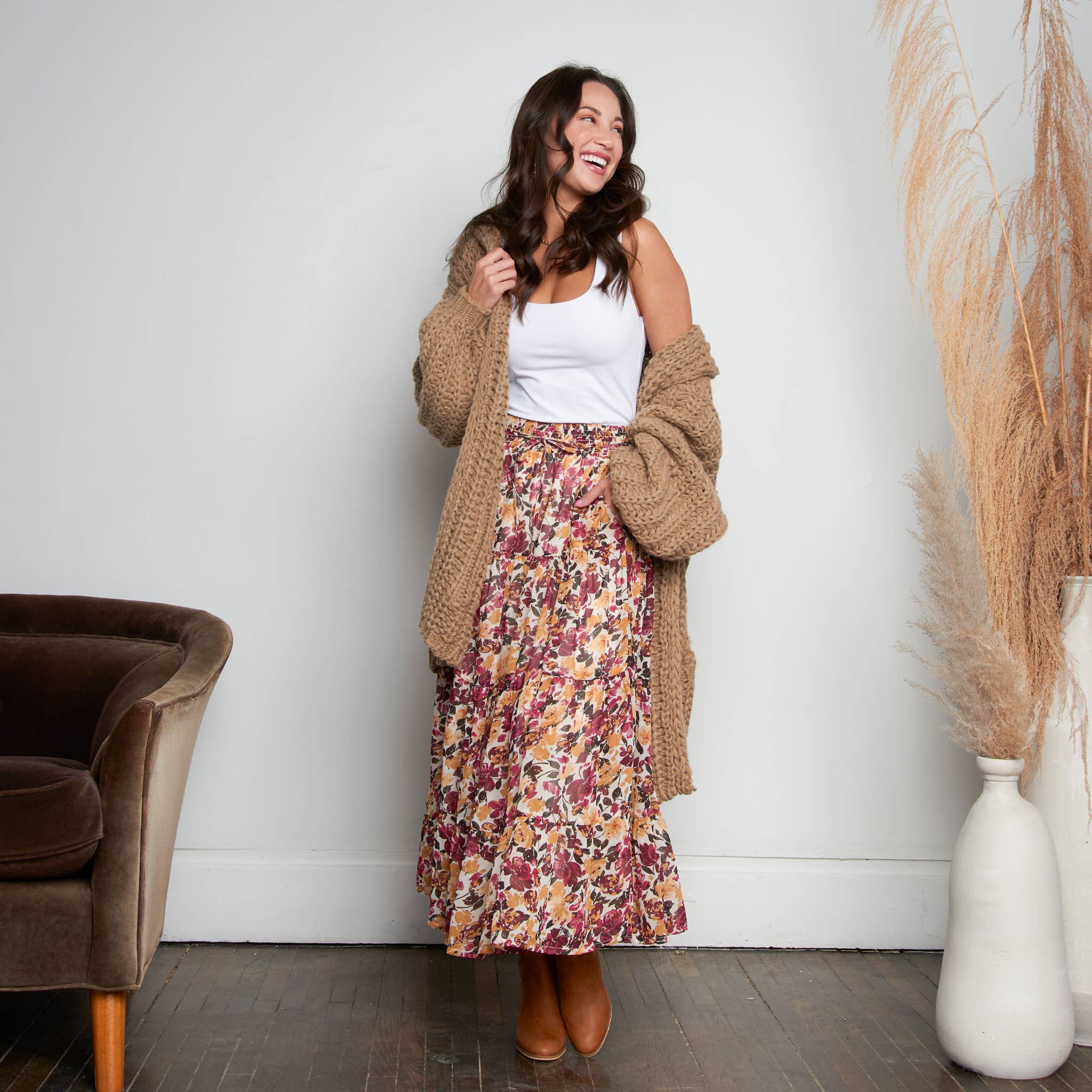 Elsie & Zoey - Vendita all'ingrosso Gonna - Donna - Gonna Maxi a Strati Hazel Georgette4