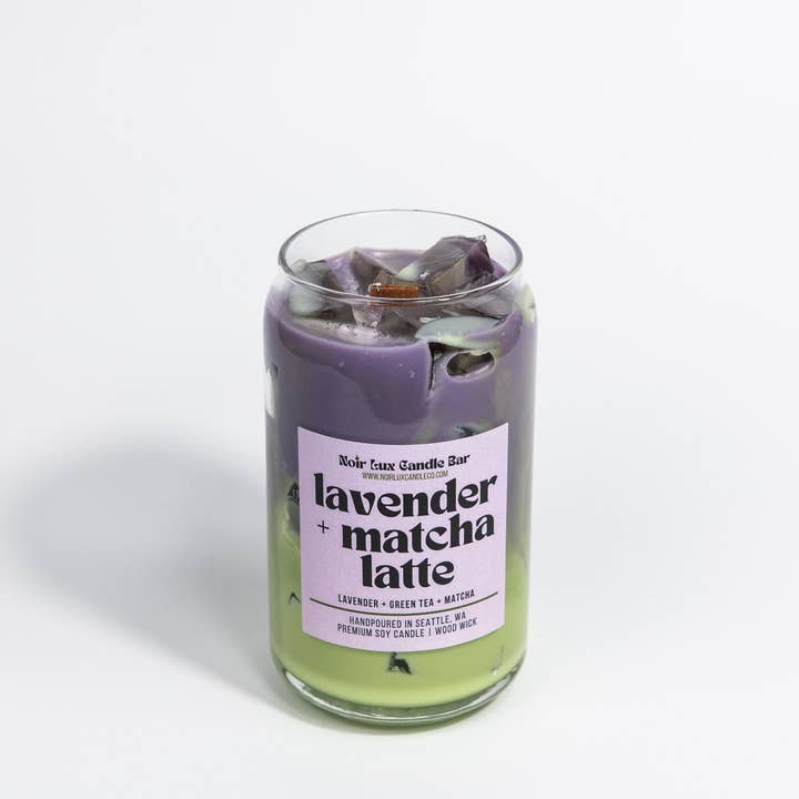 Noir Lux Candle Co - Wholesale Jar/Filled Candle - Iced Lavender Matcha Latte Coffee Candle4