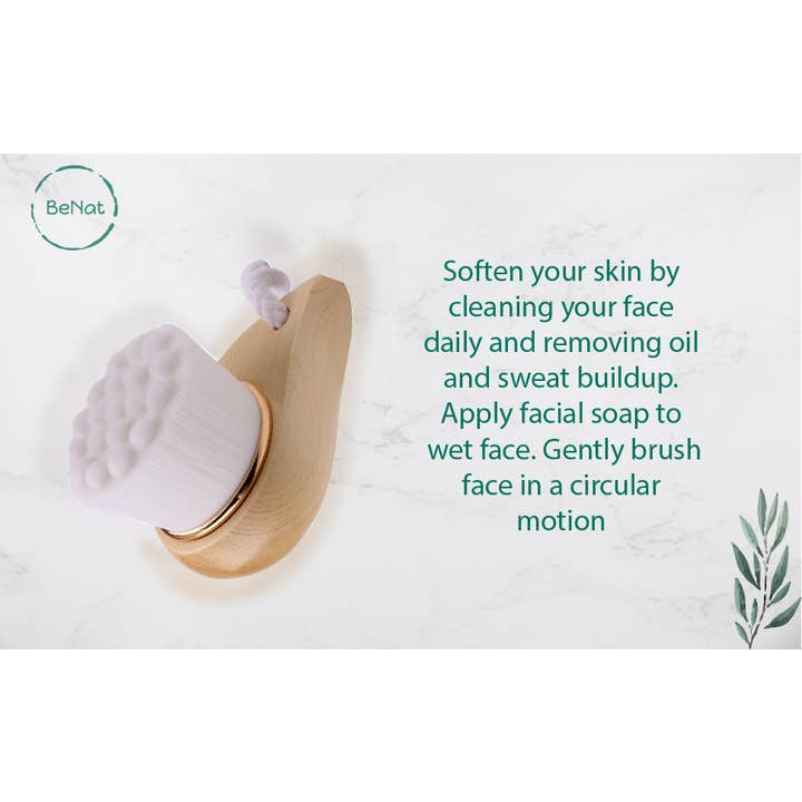 BeNat - Wholesale Facial Cleanser - Facial Brush Bamboo Handle3