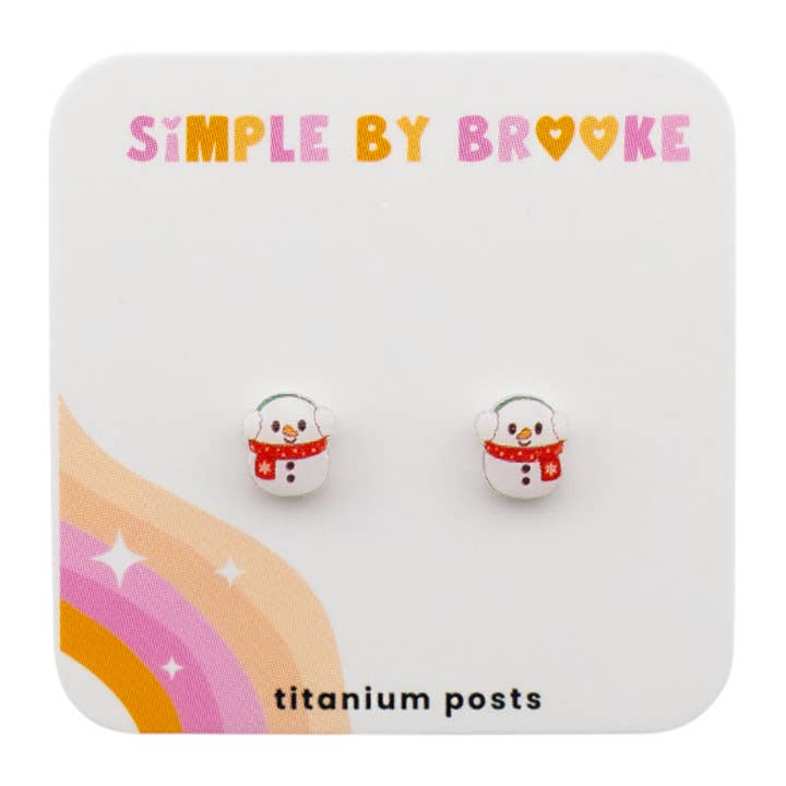 Snowman Squishmallow Christmas Stud Earrings // Christmas  for wholesale by SimplebyBrooke