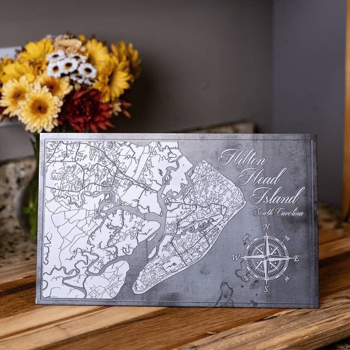 Custom: Elevated Printed Metal Map for wholesale by Fire & Pine