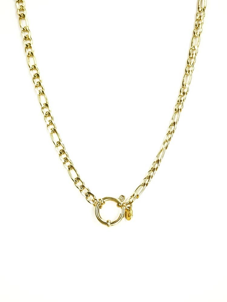 gold Stainless Steel Necklace Chain With Ring Closure for wholesale on Faire1