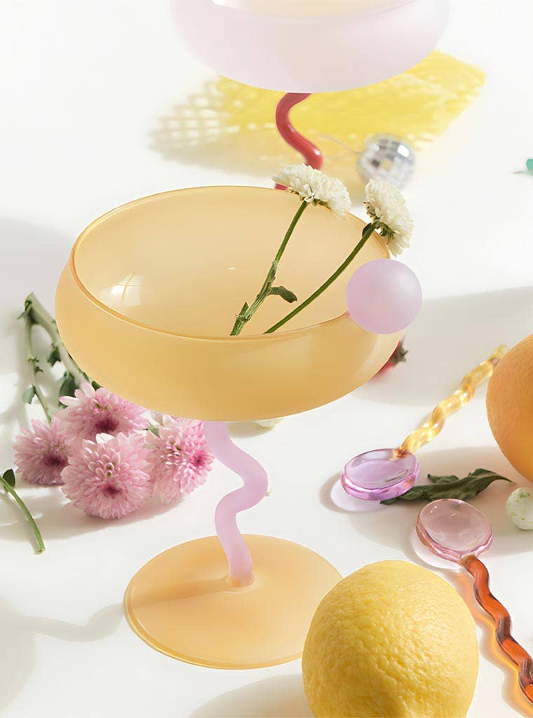 TUTU Home - Wholesale Cocktail/Liquor Glass - "Lollipop" Fun & Colourful Coupe Glass - Yellow3