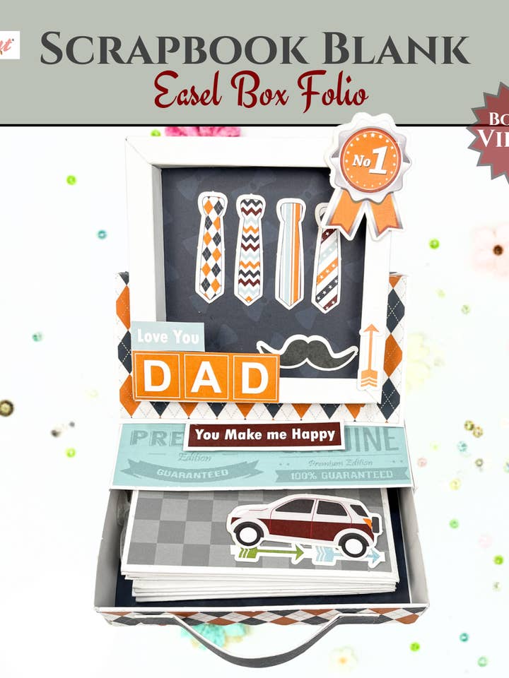 CrafTreat Scrapbook Blank Easel Box Folio - White for wholesale by CrafTreat